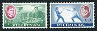 Jose Rizal - Chess & FencingMint Set of 2 Philippines, 1962